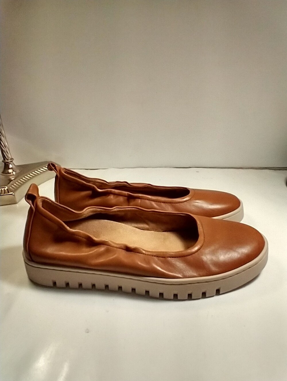Vionic Uptown Ballet Brown Leather Slip On Shoes Women's sz 8.5. - Picture 2 of 10